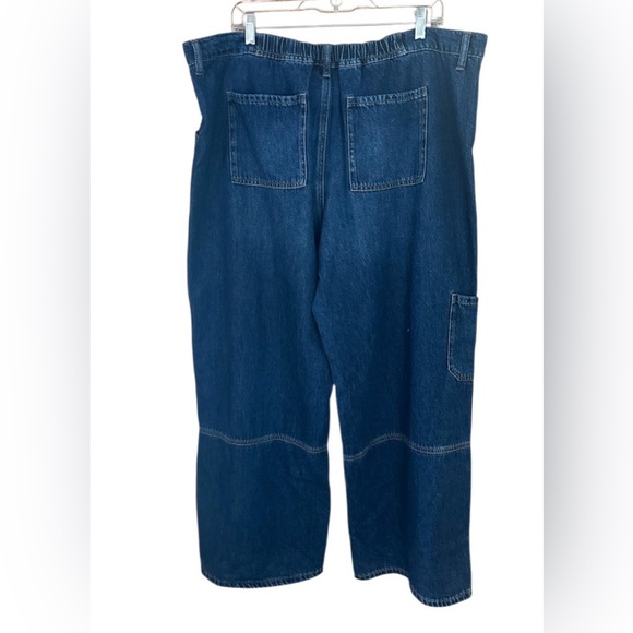 Celebrity Pink XXXL Wide Leg Utility Jeans Patch Pocket Carpenter Dark Wash Boho - Picture 3 of 8